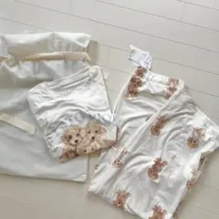 新品】ジェラートピケ はちみつベア柄Tシャツ&ロングパンツセット