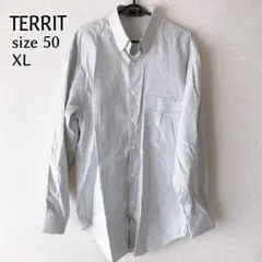 TERRIT テリット オーバーサイズ シャツ 長袖 淡い水色　サイズ50