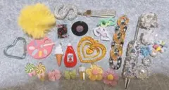 ハンドメイド パーツ チャーム カラビナ チェーン じゃらじゃらキーホルダー