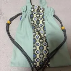 美品　カルディ 台湾 好吃 バッグ セージブルー トートバッグ 巾着