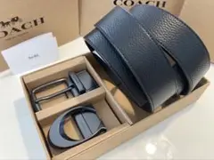 SALE♪コーチ　新品　リバーシブル　シンプル　ブラックxブラウン　バックル回転