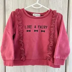 Sunny River 【110】ワイン色ひらひらが可愛いトレーナー 厚地裏起毛