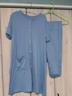 マタニティパジャマ 夏 M-L ブルー グレー 2点セット