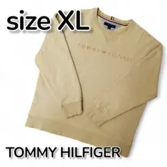 【美品】TOMMY HILFIGER ベージュ スウェット トレーナー XL