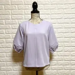 ITS’DEMO【F】ラベンダー 七分袖カットソー 通勤 パステル シンプル
