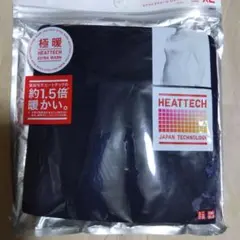 極暖ヒートテック　エクストラウォームUネックT(八分袖)XL　ネイビー