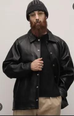 ほぼ未使用 Schott コーチジャケット レザーシャツ M 黒 ラムレザー ほぼ未使用 Schott コーチジャケット レザーシャツ M 黒