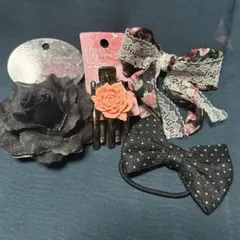 ヘアアクセサリーコサージュ4点セット