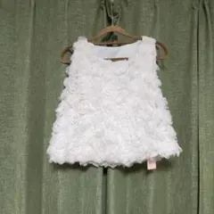 メゾンヌア　ローズシフォン　ノースリーブラウス　パーティ　インナー