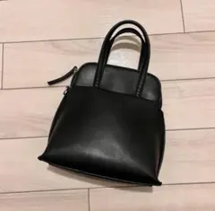 KBF ミニブラックフェイクレザーハンドバッグ