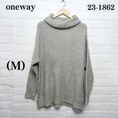 ワンウェイ レディース ニット トップス ワンピース グレー M ゆったり 美品