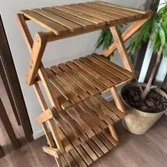 木製折りたたみラック 4段