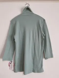 ミントグリーン ハイネック 五分袖 天使の綿シフォン