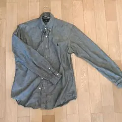 Ralph Lauren グレー ボタンダウンシャツ　スリムフィット