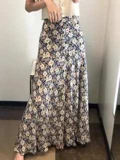 レトロ★ヴィンテージ調★花柄スカート・小花柄★ロング・フレアスカート/約M