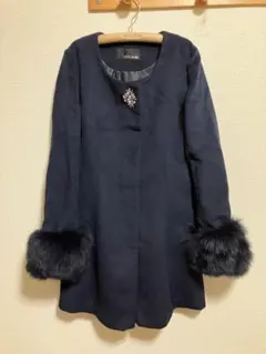 CECIL McBEE セシルマクビー コート ノーカラー ネイビー M