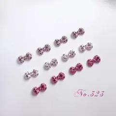 ネイルパーツ　ヒョウ柄　キティリボン　ピンク　y2k　薄い　ミックス12p