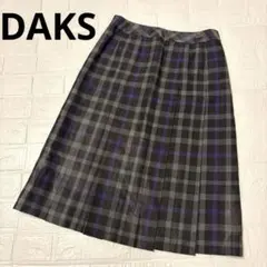 DAKS ダックス ボックス プリーツ チェック ロング スカート 38
