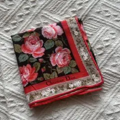 【Christian Dior】花柄￤ハンカチ￤スカーフ￤バラ￤昭和レトロのサムネイル
