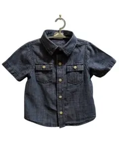 ダークブルー デニム風 シャツ (95cm)
