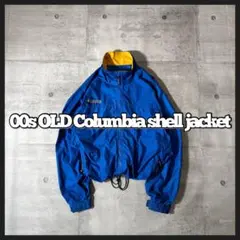 00s OLD Columbia シェルジャケット ドローコード ゴープコア 青