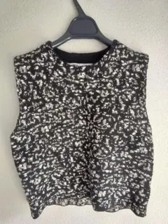 ZARA ノースリーブニットベスト M 黒白