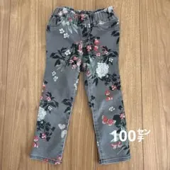 GAPデニム花柄蝶プリント グレー