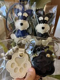 黒　青　ミニチュアシュナウザー2個セット　プレゼント付き