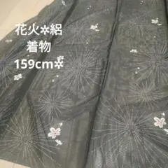 ✲絽着物 夏 花火 身丈159cmのサムネイル