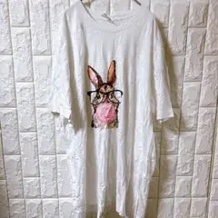 CANVAS ウサギイラスト オーバーサイズTシャツ