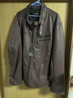 ダークブラウン レザージャケット 大きいサイズ