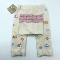 新品 アンパンマン ピンクフリル レギンス ベビー ニットパンツ 80-90cm
