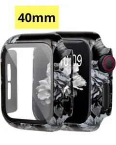 新品未使用！アップルウォッチ ケース 40mm 黒いバラ