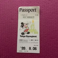 東京ディズニーランドの使用済みパスポート
