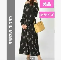 美品】セシルマクビー ヴィンテージ花柄 2wayオフショルワンピース M Y2K