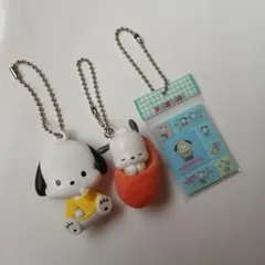 ポチャッコ　おくるみベイビー　ぺたんこマスコット　タイルシール　キーホルダー