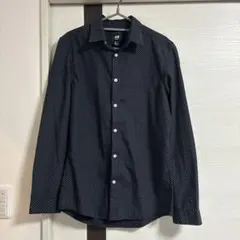 H&M 도트 무늬 슬림 피트 긴팔 셔츠 S