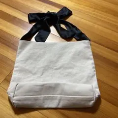 トートバッグ　リボン　ホワイト