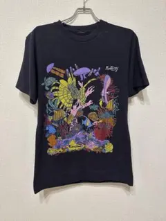 【雰囲気◎】90sMonterrey 海洋生物プリントTシャツ お魚T スミ黒