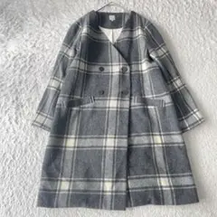 ■サマンサモスモス Samansa Mos2 *花柄ノーカラーコート*Fフラワーウールブレンドレディース1119【31K91】