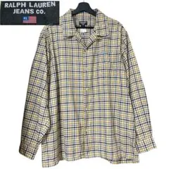 90s RALPH LAUREN JEANS CO オープンカラーシャツ L
