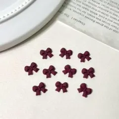 ネイルパーツ パーツ ネイル リボン マット 量産 濃いワインレッド