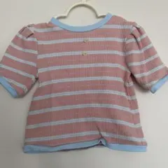 バースデイ　favon ピンクと水色のストライプTシャツ 90サイズ