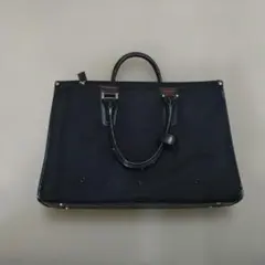 黒のキャンバスバッグ（就活） ストラップ付き