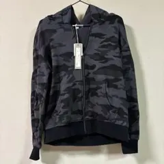ブラックカモフラージュ ジップアップパーカー Mサイズ