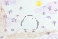水彩画 森の中 切り株の上の小鳥さん 値段は※900円です - メルカリ