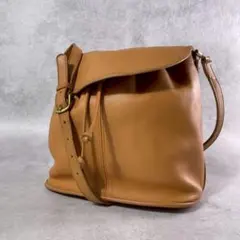 ✨美品✨オールドコーチ　ショルダーバッグ　バケツ型　巾着　レザー　キャメル