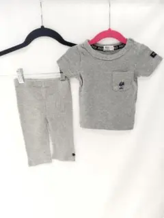 【2点セット】美品POLO セットアップ　Tシャツ　パンツ　グレー　80 キッズ