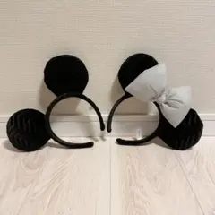 キルティング　ベロア　ミッキー ミニー カチューシャ ディズニー　シルバー