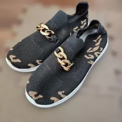 激安！！レオパード柄メッシュスニーカー24.5cm